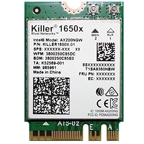 Kit Killer Wi-Fi 6 AX1650x para escritorio | 2,4 Gbps | Soporte Bluetooth 5.2 | PCIe x4 | Adaptador inalámbrico miniatura 3