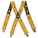 Tape Measure Suspenders 2" Wide Elastic Adjustable X-Back Shape with 4 Strong Clips for Heavy Duty Work(Yellow)