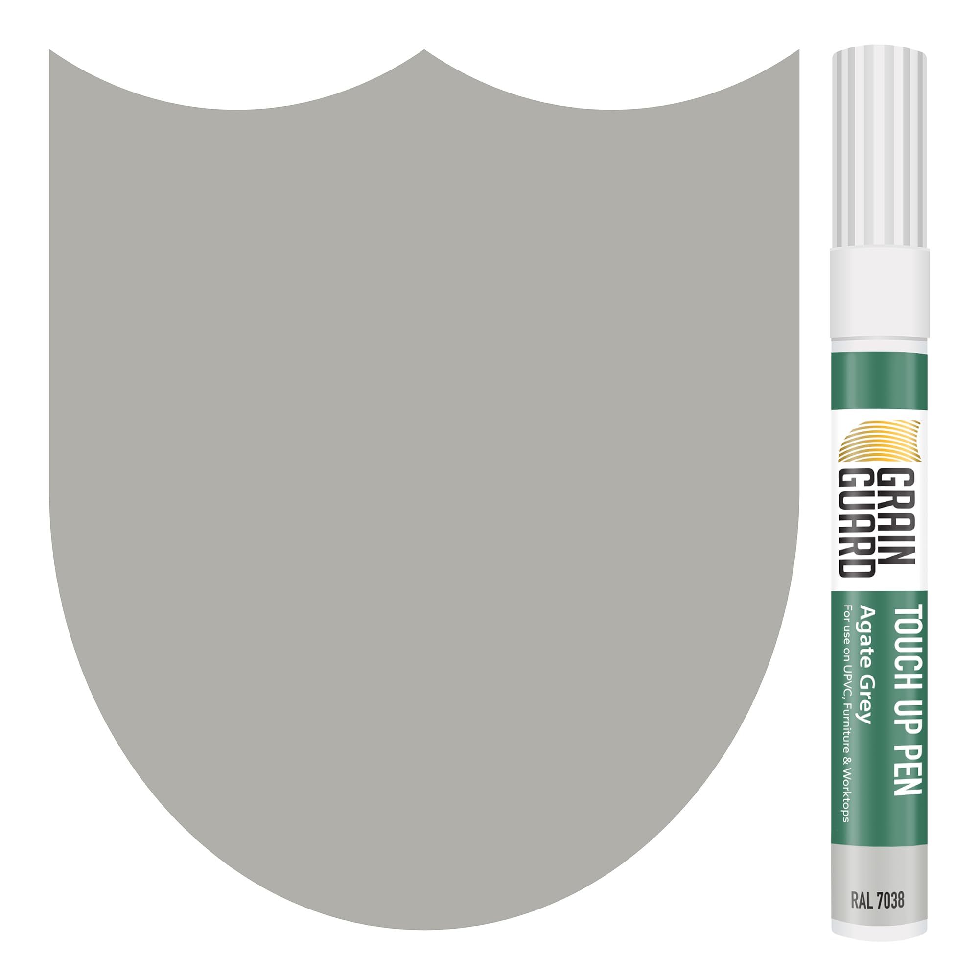GRAIN GUARD Touch-Up & Scratch Repair Pens | Agate Grey (RAL 7038) | Touch-Up Pens: Furniture, Kitchen Units, Worktops, Doors & Windows | Wood, Metal, Hard Plastics, UPVC | Fast Drying | 10ml