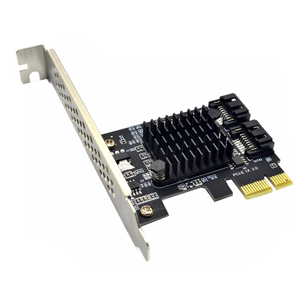 ezqnirk 1pcs PCIE to SATA 3 Expansion Card Add On Card Controller Dual SATA Port PCI Express Adapter Card Windows 10/8/7/XP/2003/2008/Linux