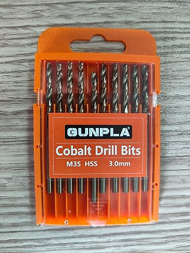 Gunpla Cobalt Drill Bits 3mm 10-Pieces, M35 HSS Metric Straight Shank Jobber Drill Bit Set with Plastic Case for Hardened Stainless Steel, Metal, Aluminium, Tile, Wood, Plastic and Cast Iron… 9 Gunpla Cobalt Drill Bits 3mm 10-Pieces, M35 HSS Metric Straight Shank Jobber Drill Bit Set with Plastic Case for Hardened Stainless Steel, Metal, Aluminium, Tile, Wood, Plastic and Cast Iron… - Image 9