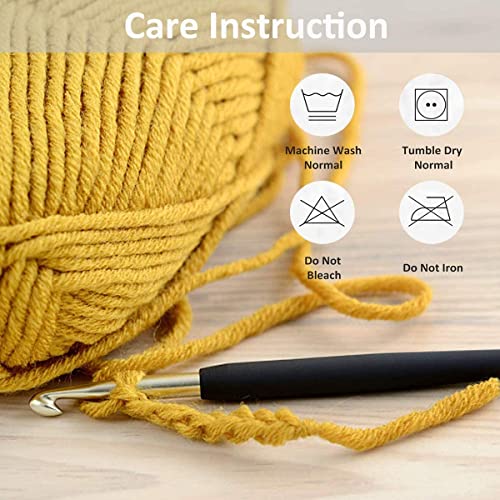 Wendergo 12X 50g Double Knitting Yarn 100% Acrylic Knitting Yarn Colourful DK Yarn with Crochet Hook & Stitch Markers - Perfect for Any Crochet and Knitting Mini Project