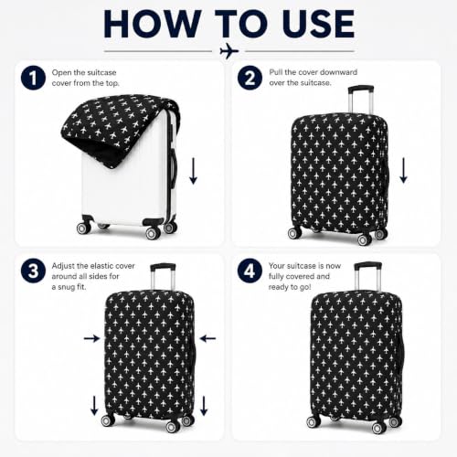 Image of Printed Luggage Cover for Traveling Bag & Suitcase - Trolley Protector