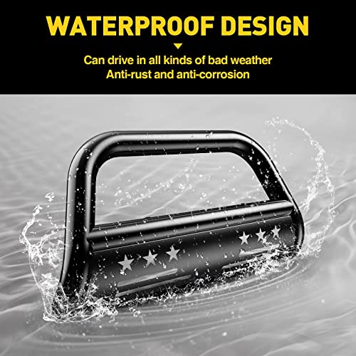 Autosity 3" Bull Bar Brush Guard, Compatible With Sierra, Tahoe, Silverado, Avalanche, Suburban, Off-Road Front Bumper With Removable Skid Plate Included, Upgrade Your Tacoma's Look And Protection #TOP5