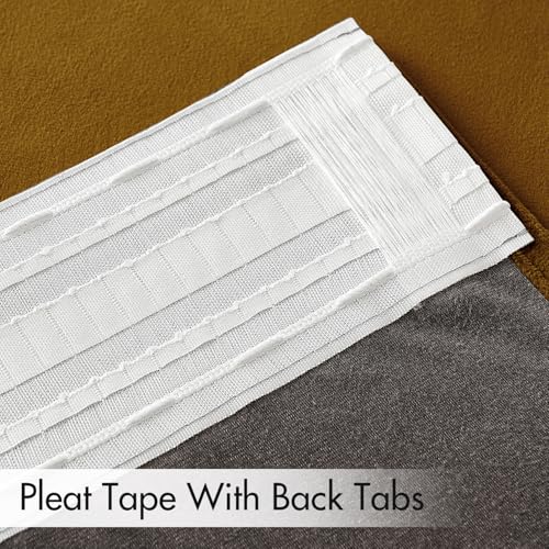 Image of MIULEE Gold Velvet Pinch Pleat Blackout Curtains W52 X L90 Inches | 2 Panels,Luxury,Thermal Insulated,Super Soft,Back Tab & Rod Pocket,for Bedroom Living Room