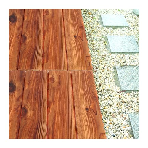 Baldosas de madera para exterior entrelazadas resistentes para terraza y suelo de balcón 5