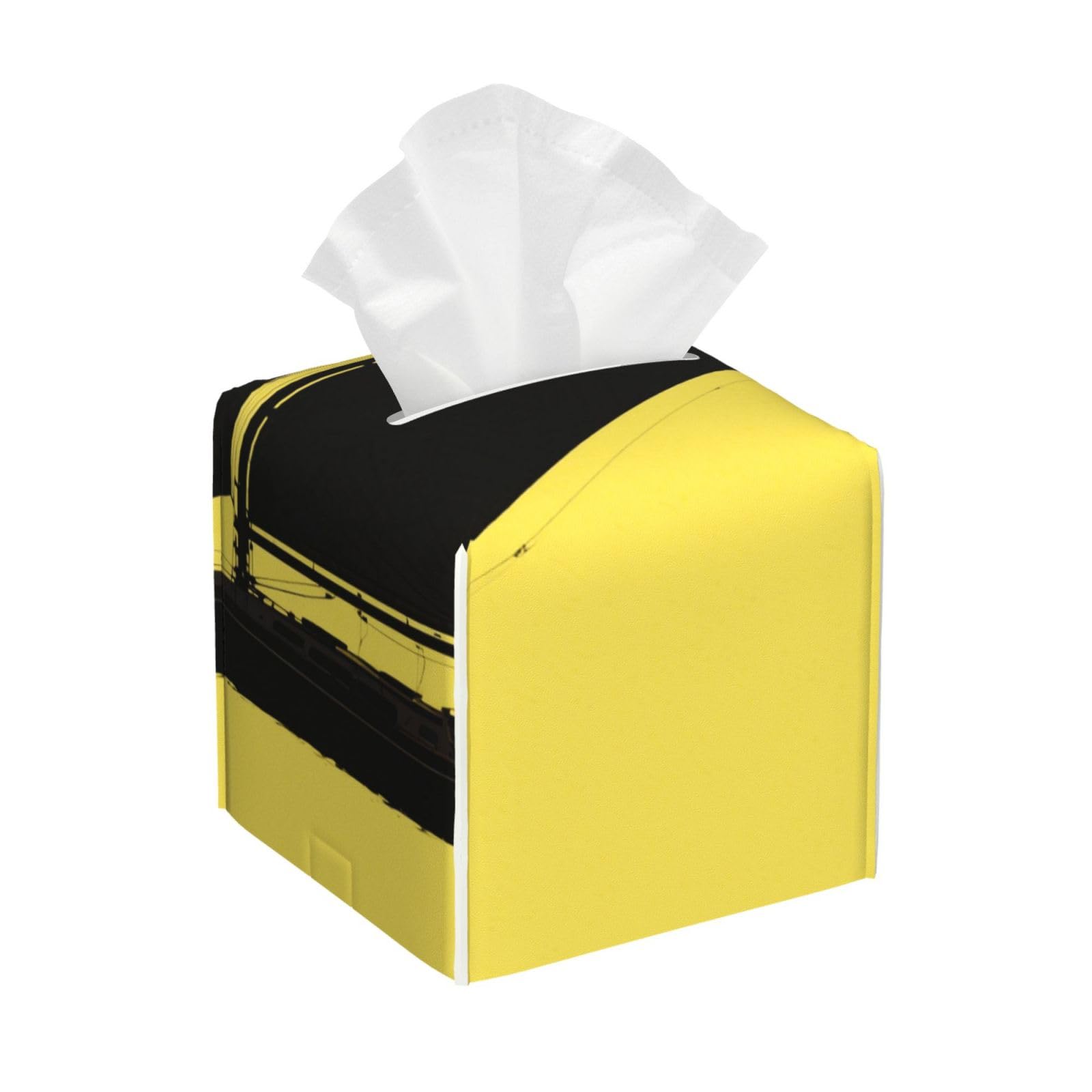 Pu Leather Cube Tissue Box Holders Modern Waterproof Square Tissue Box Cover Sailing Facial Paper Holder for Bathroom Kitchen Nightstand Office Home Decor