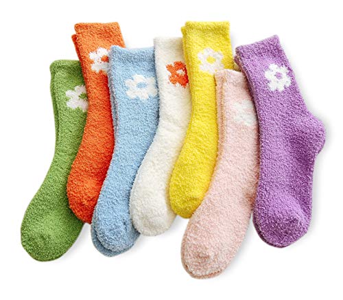 Toconffon Women's Cozy Fluffy Socks Fuzzy Socks Plush Socks 7 Pairs #TOP9