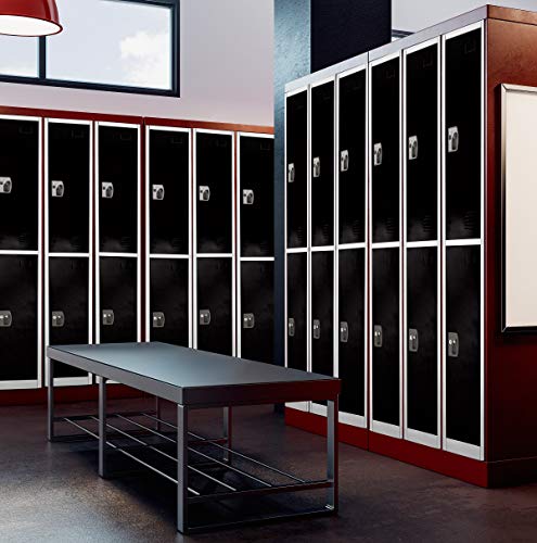 AdirOffice Large School Locker with 2 Doors 2 Hooks Storage Locker for Garage Storage - Office Storage Lockers (2 Door, Black) by AdirOffice - Image 5