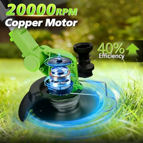 Image of Cordless Weed Wacker,21V Weed Electric Eater Battery Powered | 2Pcs 4.0Ah Batteries,3 Types Blades,Lightweight,3 in 1 Brush Cutter /Grass Trimmer /Lawn Edger