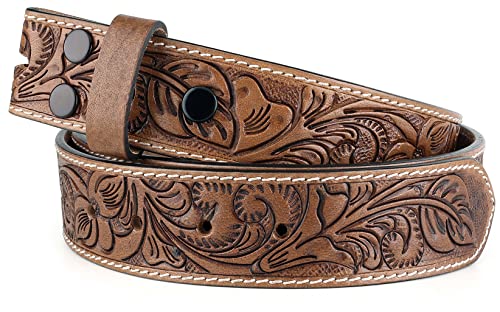 Image of F&L CLASSIC Western Belt without buckle for men - Full Grain Leather Cowboy Belts for jeans - One Piece Leather strap belt