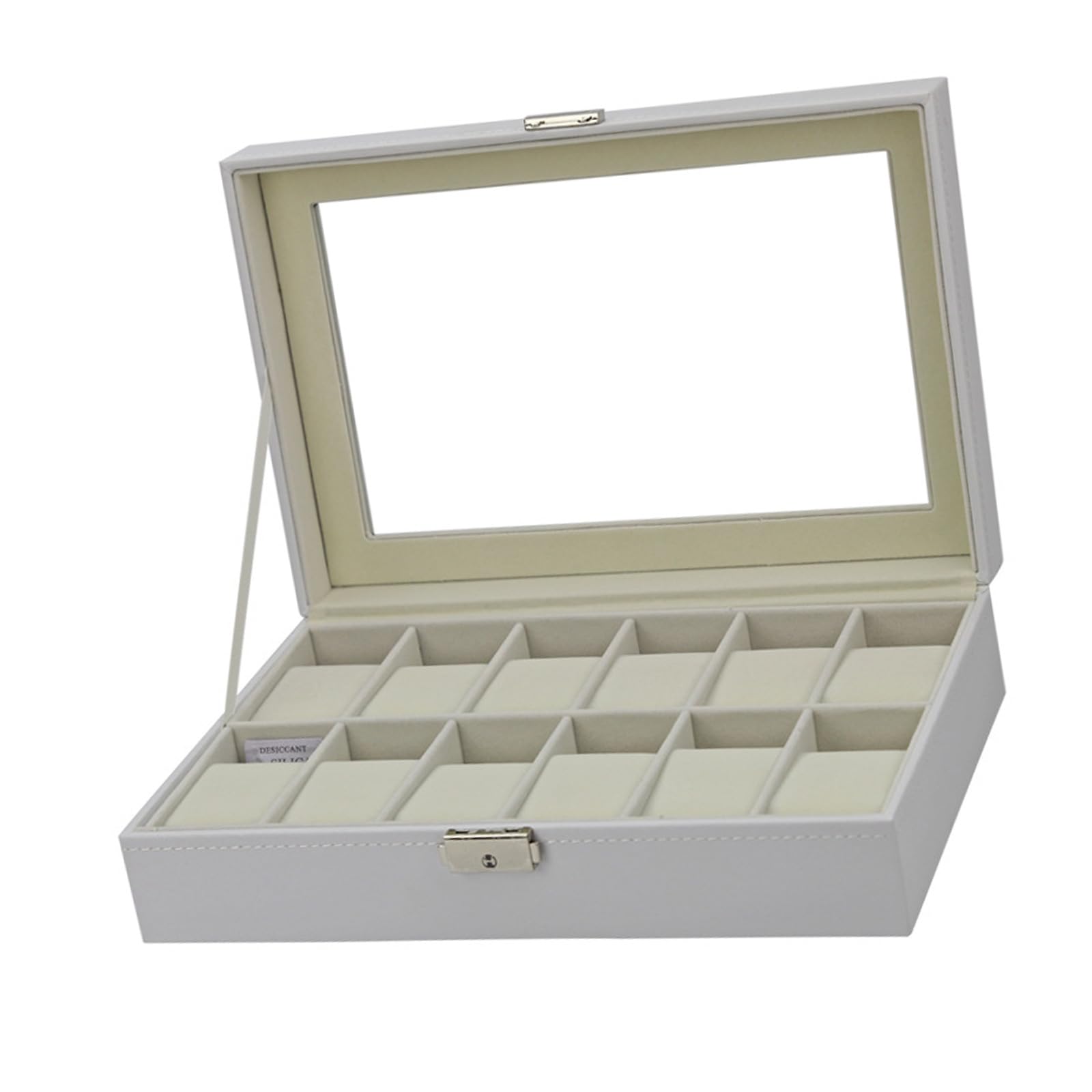 Msioytog Modern White Leather Watch for 12 Timepieces Featuring and Stylish Display Case White Watch Storage