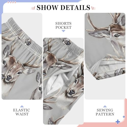 Pajama Pants Deer Head PJ Bottoms Sleepwear Lounge Sleep Pant with Pockets4