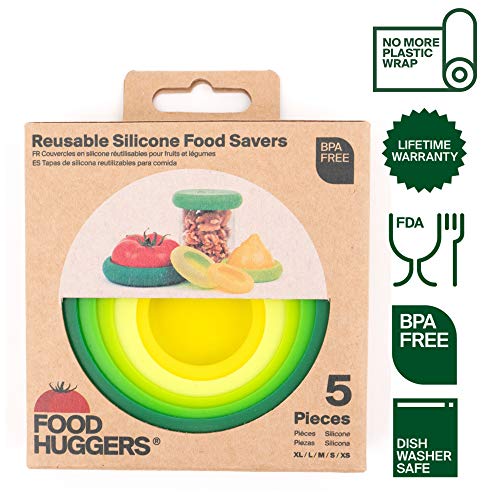 Food Huggers 5pc Reusable Silicone Food Savers | BPA Free & Dishwasher Safe | Fruit & Vegetable Produce Storage for… - Image 4