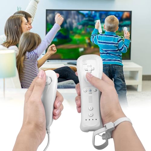 Image of TechKen 2 Pack Wii Remote Controller and Nunchuck with Silicone Case and Wrist Strap for Wii Wii U
