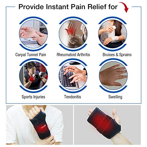 ARRIS Wrist Ice Pack Wrap, Hand Support Brace with 2 Gel Packs Reusable
