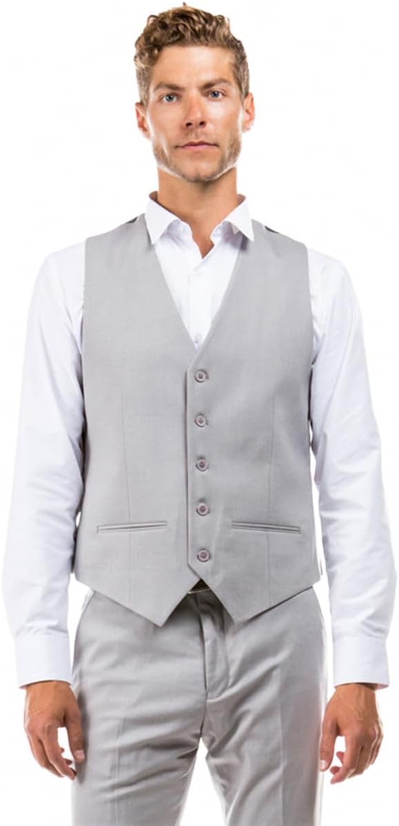 Men's Zegarie Suits Light Grey Wool Vest
