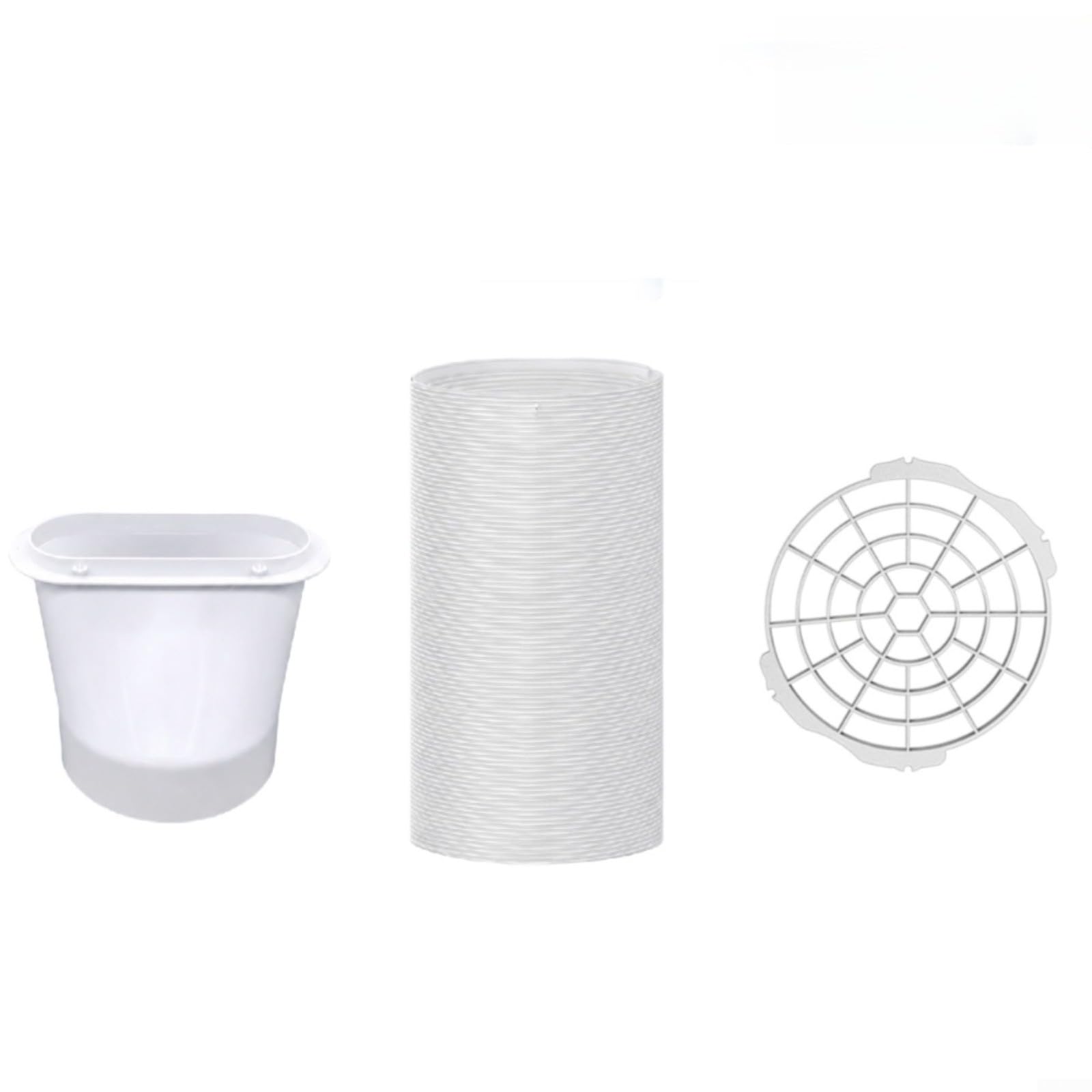 Klimaanlagen Abluftschlauch Set 15 cm Anschluss, ABS Abluftrohr mit Flachverbinder und Insektenschutz für mobile Klimageräte und Abluftkanäle(2m pipe)