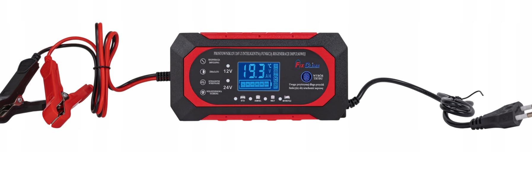 Caricabatterie intelligente per auto, 12 V, 10 A, 24 V, 5 A, caricatore automatico con display LCD e funzione di riparazione di impulsi per auto, moto, camion, AGM, gel, batterie al piombo acido
