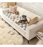 DREAMINGO Thickened Chenille Couch Cover, X-Large Brown, Multi-Use Dog and Cat Protector