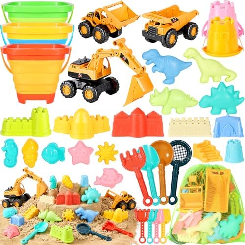 Beach Sand Toys Set,35 PCS Sand Castle Building Kit for Kids Ages 3-10