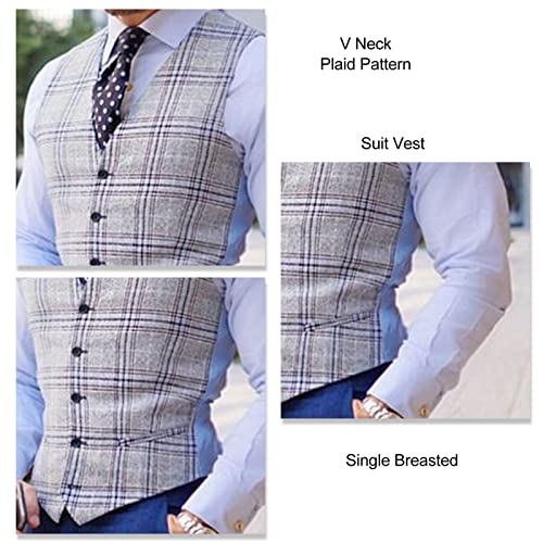 LJCM Mens Waistcoat, Formal Wear Machine Wash Casual Vest Comfortable V Neck Good Matching for Appointments for Home Leisure (M)3
