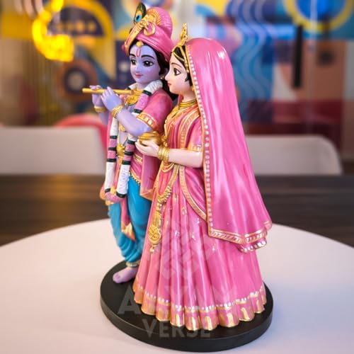 Image of Manmohak Radha Krishna Idol - 6 Inch UV Resin Murti | Hand-Painted Divine Couple Statue for Home Decor, Temple & Gifting