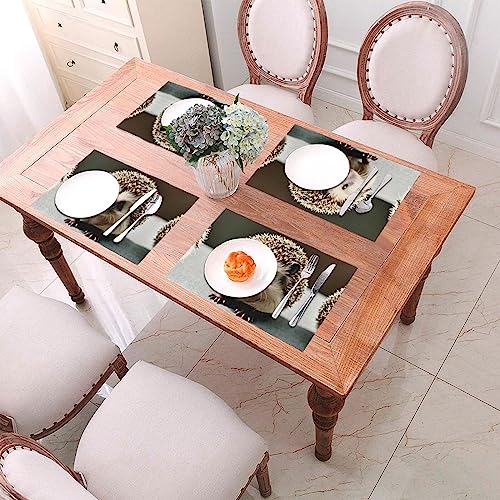 Set de table tissé anti-chaleur facile à nettoyer hérisson - 7