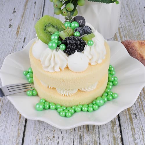 Image of ST Patricks Day Sprinkles for Cake Decorating, 7.8oz Deep Green Pearl Sprinkles 4 Sizes Mix for Cake Cupcake Cookie Baking Donuts Ice Cream Toppings