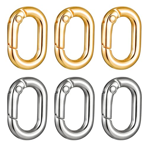 Lnngub 6 Pcs Oval Necklace Clasps,Charm Clasp Pendant Clasp Charm Clips Bracelet Hooks Necklace...