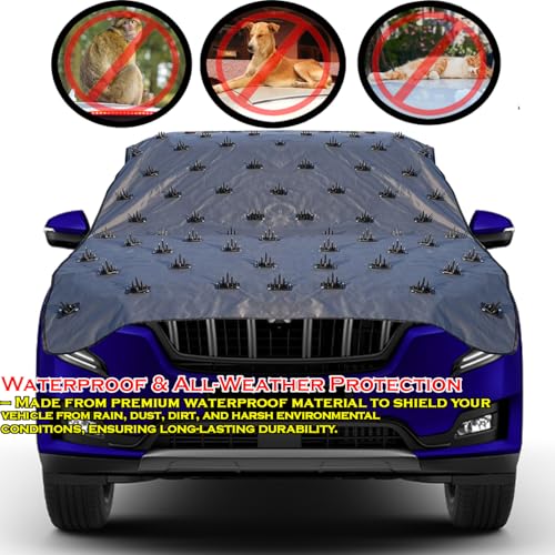Image of Waterproof Spike Car Cover for Nissan Micra Completely Protect Car from Dogs & Monkeys Also Compatible with All Hatchback,Sedan and SUV Cars (13.4 Feet) Full Roof Universal Size
