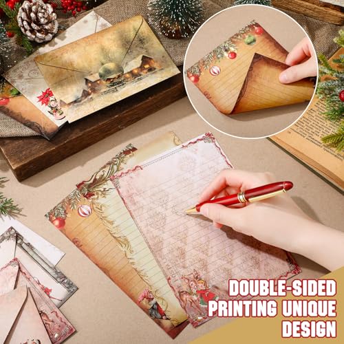 Image of Stationery Paper and Envelopes Set, Christmas Vintage, 5.5 x 8.25 Inch