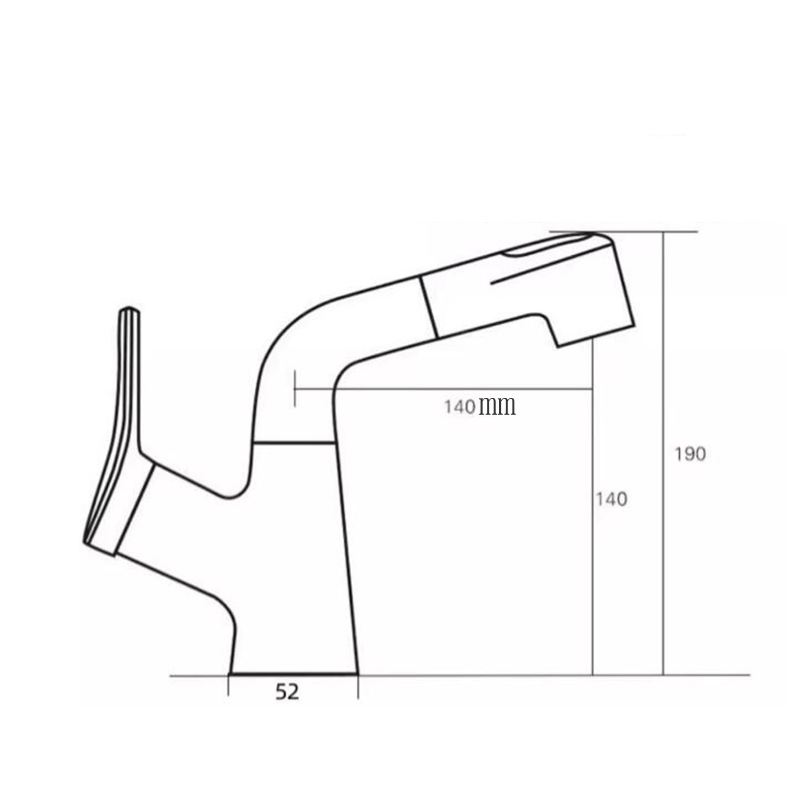 Grifo para Lavabo de baño con rociador extraíble, elevable, telescópico, Monomando, para Agua fría y Caliente, de latón, extraíble, Color Gris