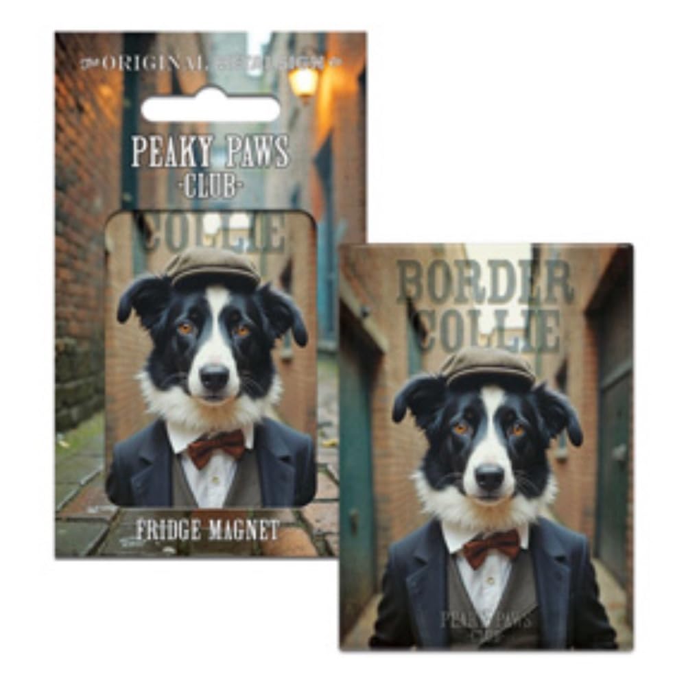 The Original Metal Sign Border Collie Fridge Magnet (65 X 90 Mm) - Peaky Paws Club