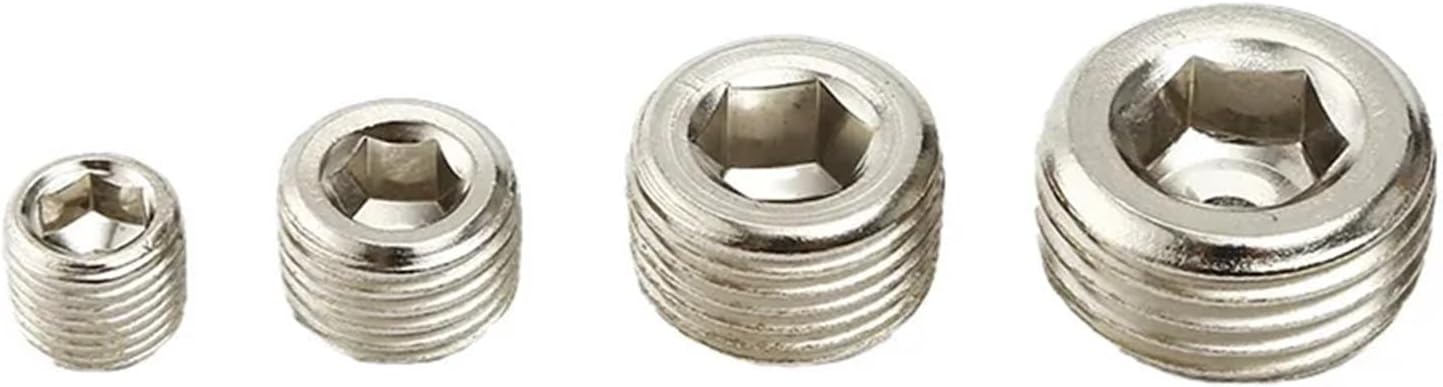 10Pcs/lot M5 1/8 1/4" 3/8" 1/2" 304 Stainless Steel Brass Nickle Plated Iron Hexagonal Pneumatic Fitting Plug End Cap(Iron,1/8")