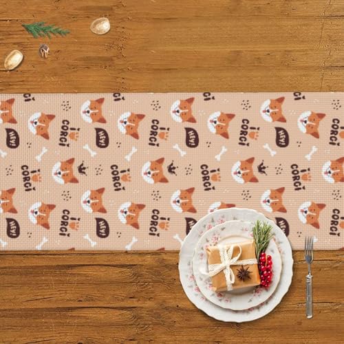 Chemin de table cadeau anniversaire motif chien mignon et rigolo - 6