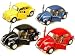 Set of 4: 5" Classic 1967 Volkswagen Beetle 1:32 Scale (Black/Blue/Red/Yellow) by Kinsmart