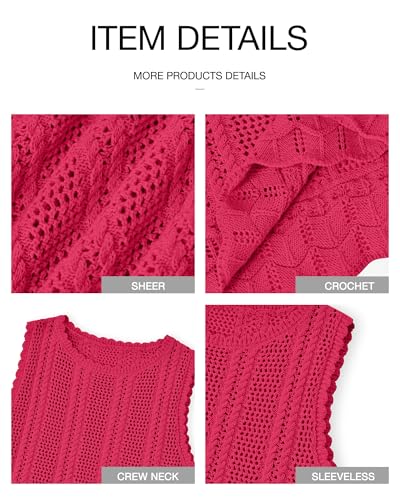 Image of KIRUNDO Beach Vacation Clothes for Women Spring Summer Crochet Sweater Vest Tank Tops Cover Ups Resort Cruise Outfits 2026