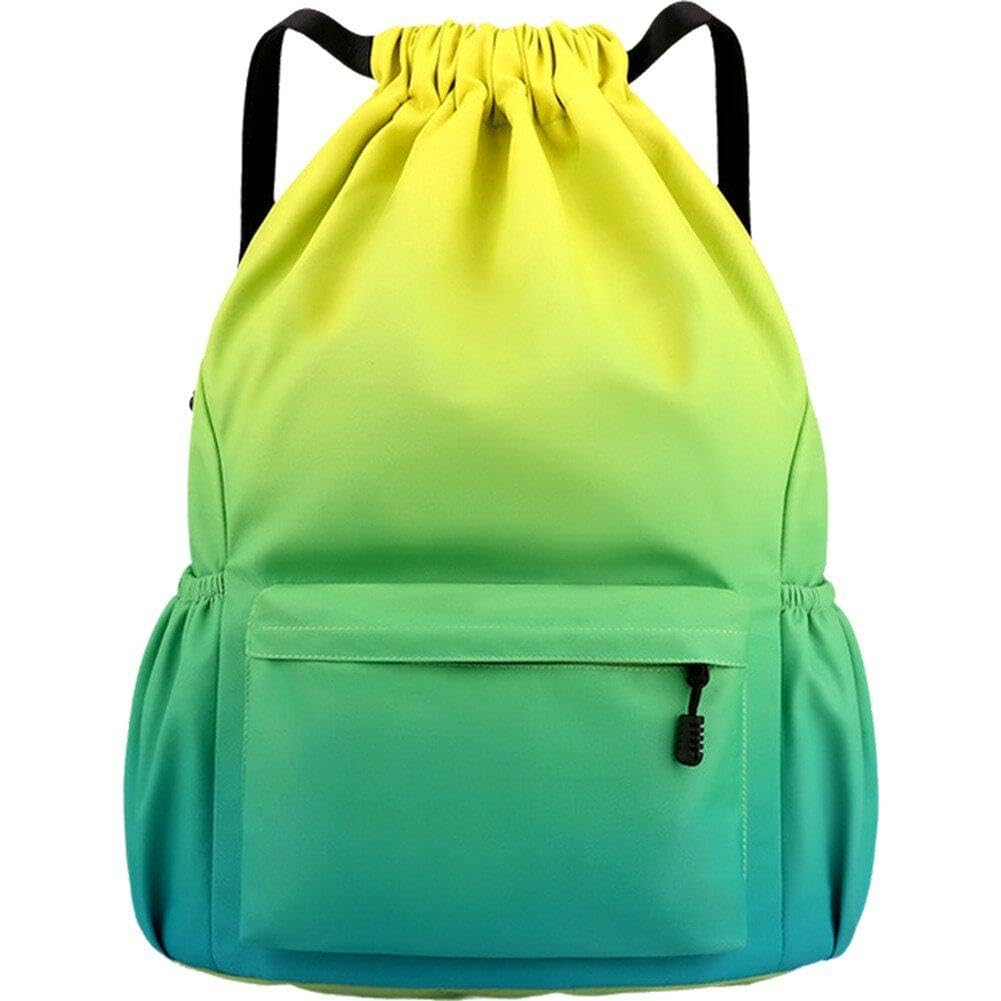 Sac à dos de sport en nylon imperméable avec cordon de serrage pour hommes et femmes