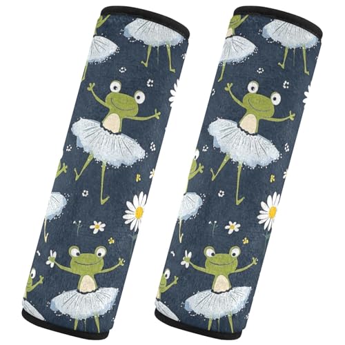 Seat Belt Covers 2 Pack Frogs Ballet Tutus Car Seat Strap Covers Super Soft Daisie Car Seat Neck Cover for Boys Girls Adults Babies M
