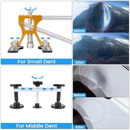 Polisak A7-135 Car Dent Puller Kit, 135Pcs Paintless Dent Removal Kit With Slide Hammer T-Bar & Dent Lifter, Bridge Puller & Suction Cup Tool, Auto Body Dent Puller Kit For Car Truck Refrigerator Door Diy Repair thumb #4