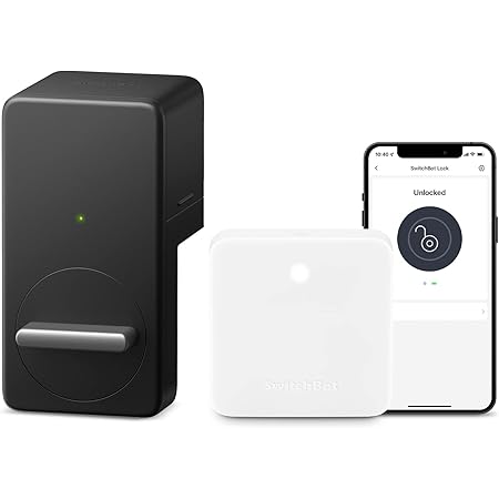 SwitchBot Wi-Fi Smart Lock, Keyless Entry Door Lock, Smart Door Lock Front Door, Electronic Smart Deadbolt, Fits Your Existing Deadbolt in Minutes,Great for Airbnbs, Vacation Rentals and More