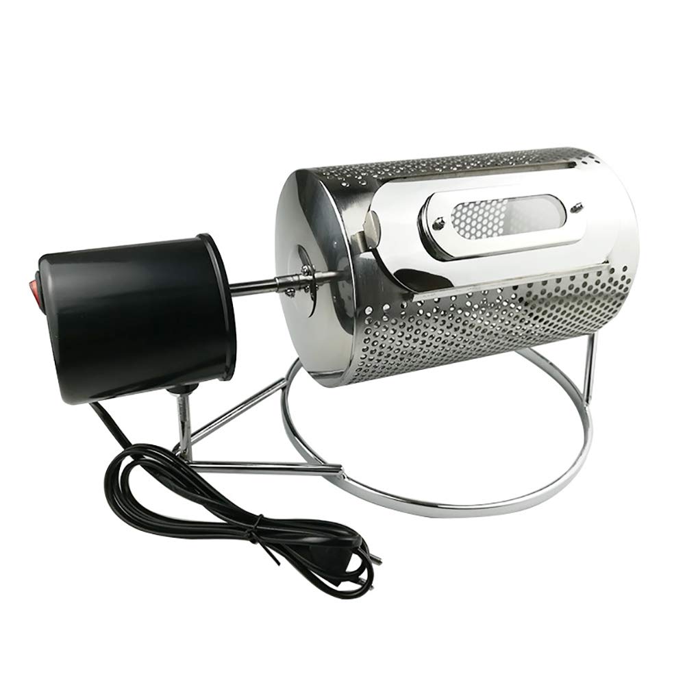 LeTkingok Electric Coffee Roasting Machine - 100-250G Coffee Bean Grains Nuts Roaster - Stainless Steel - 14W - 30RPM