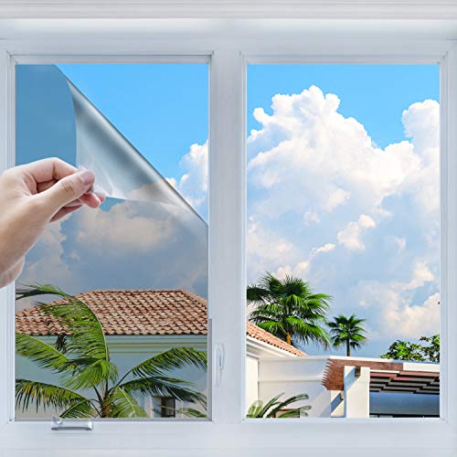 Keten Privacy Window Film, Non Adhesive Static Cling Frosted Decorative Heat Control Anti