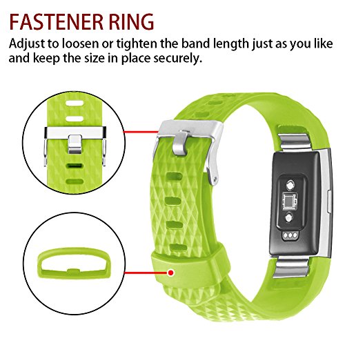 POY Replacement Bands Compatible for Fitbit Charge 2, Special Edition Adjustable Sport Wristbands, Large Yellow Green