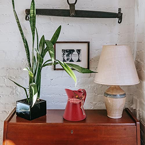 Tofficu Farmhouse Iron Flower Planter Pitcher Vase Rustic Metal Flower Vase Galvanized Plant Pot Jug Vase For Home Rustic Vase Decor Metal Vase #TOP3