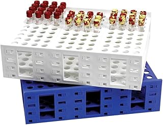 Heathrow Scientific HS120115 240-Well Mega Rack Double for 10 mL (16 mm) Tubes, Blue