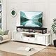 IBUYKE TV-Schrank Tisch,Fernsehtisch, 114 cm, mit 2 Lagerung,Tischplatte Kurzer TV-Ständer, für Fernseher bis zu 60 Zoll, Wohnzimmer, Esszimmer und Schlafzimmer,Schwarz TVT002B