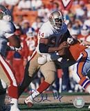 Charles Haley Signed 49ers White Jersey Action vs Broncos 8x10 Photo