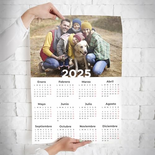 Tenvinilo | Póster Calendario 2026 con Foto Personalizable | Regalo Original Personalizable | Accesorios Decorativos para el Hogar | Impresión en Papel Fotográfico | 21 x 30 cm